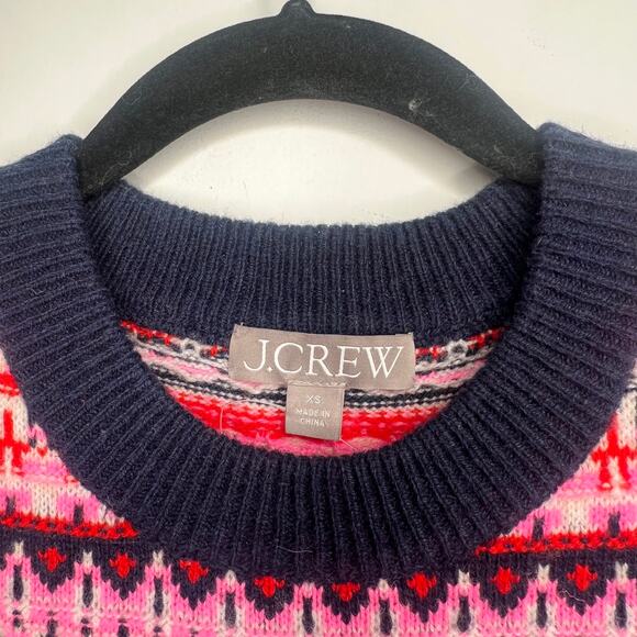 J. Crew Fair Isle Heart Crewneck Sweater Size XS - Picture 6 of 7